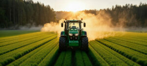 Tracteur enjambeur dans la viticulture